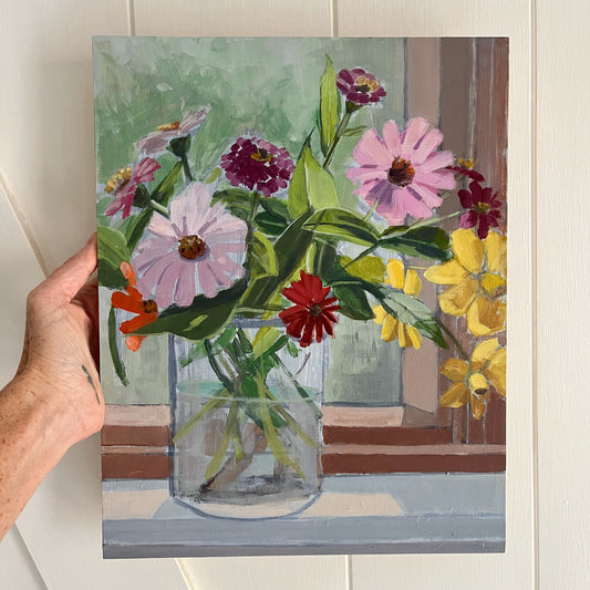 Spring Bouquet no 6, original still life painting by Maggie Stickney