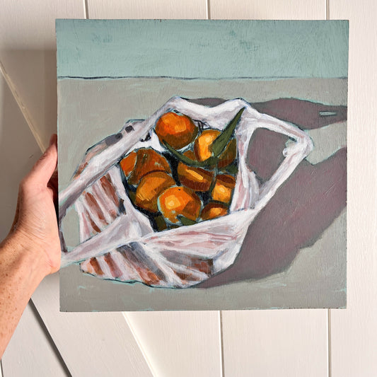 Neighbors Bounty, original still life painting by Maggie Stickney
