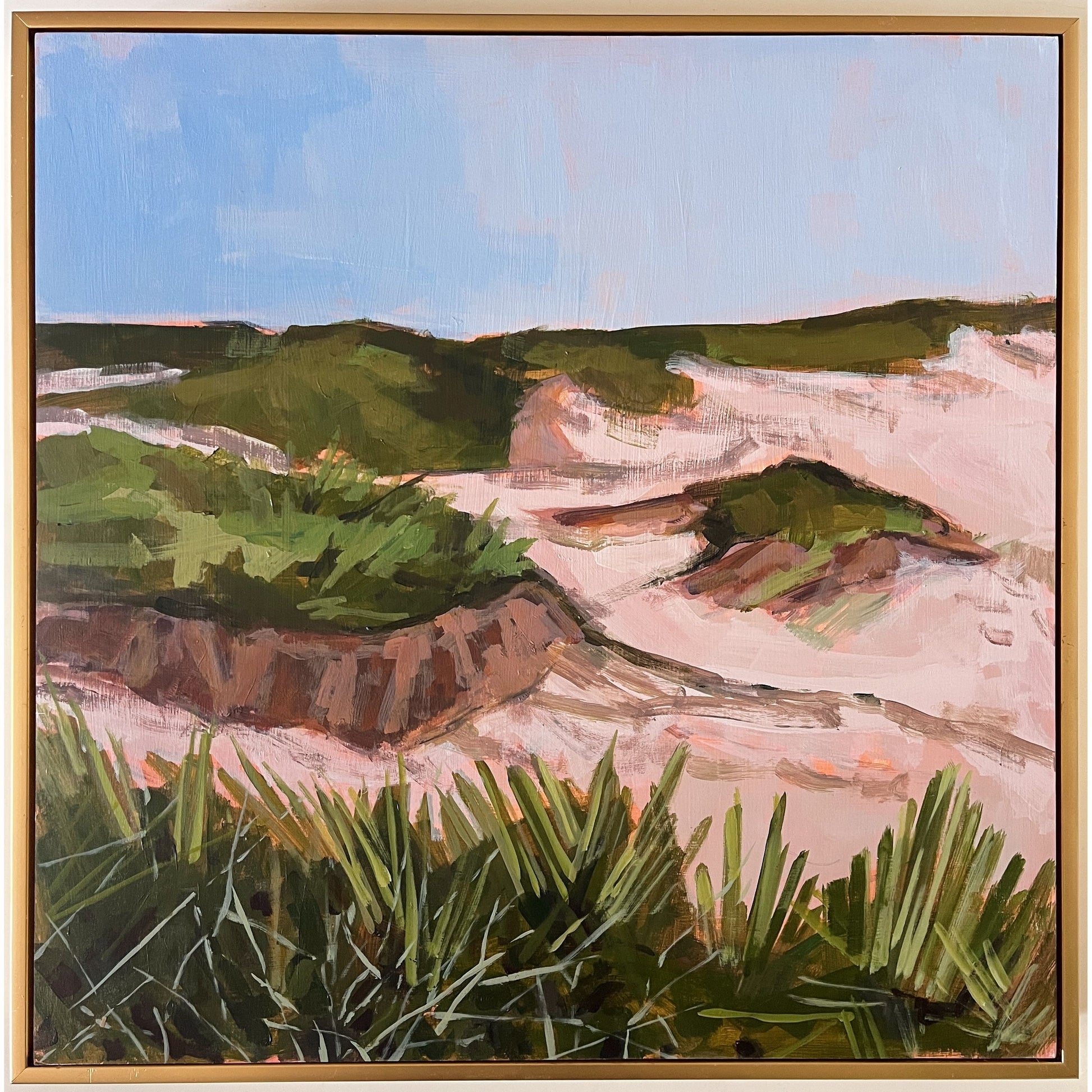 Fort Morgan Dunes no 2, original landscape painting by Maggie Stickney