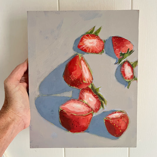 Strawberries, original painting by Maggie Stickney