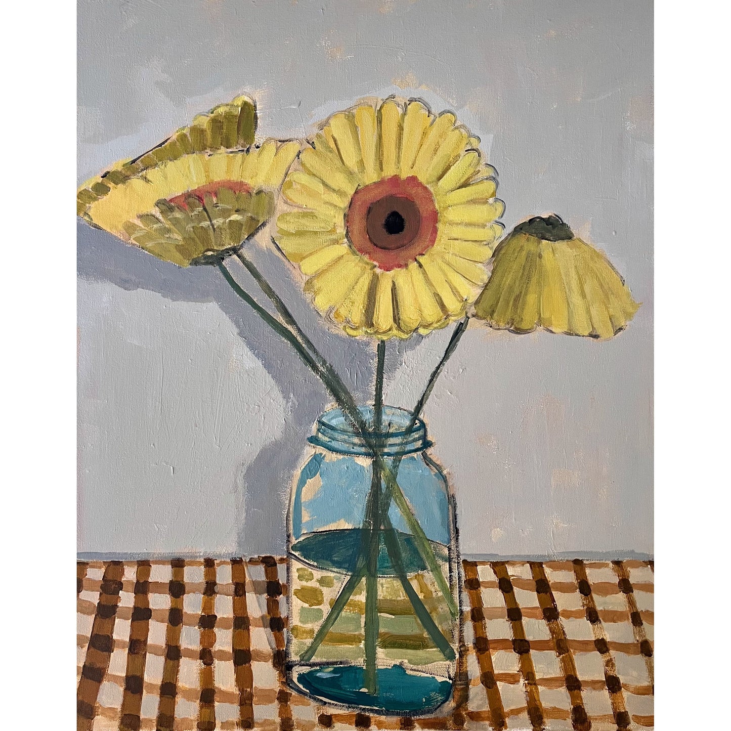 Gerber Daisies in the Kitchen by Maggie Stickney, original painting