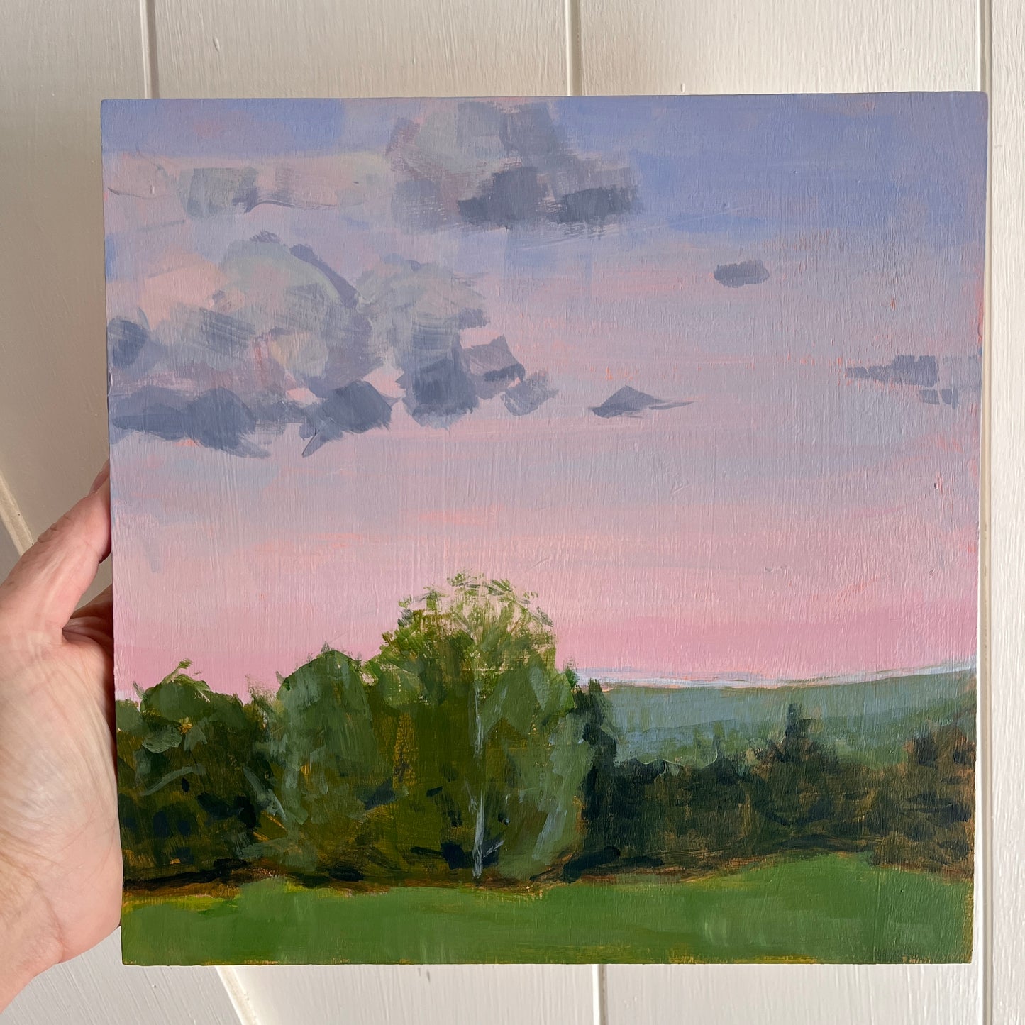 Summer Sunset no 4, original night painting by Maggie Stickney