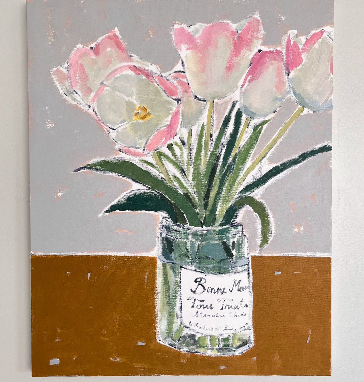 Tulips in Jam Jar no 1