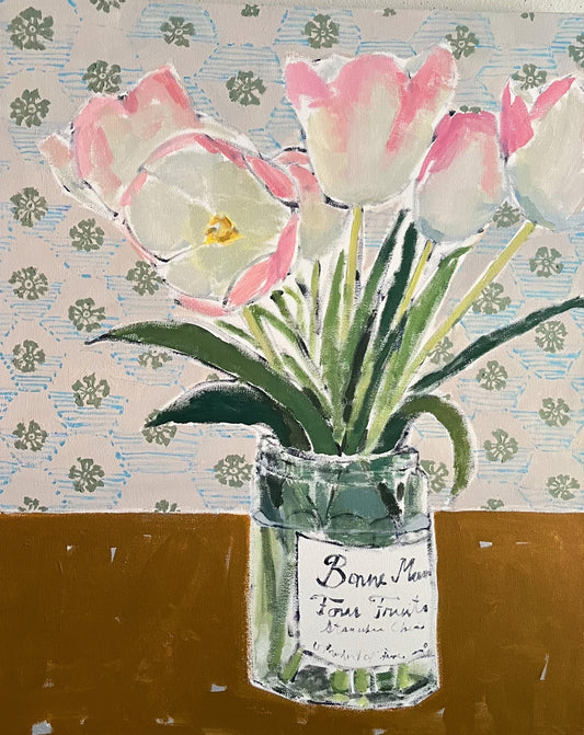 Tulips in Jam Jar no 1