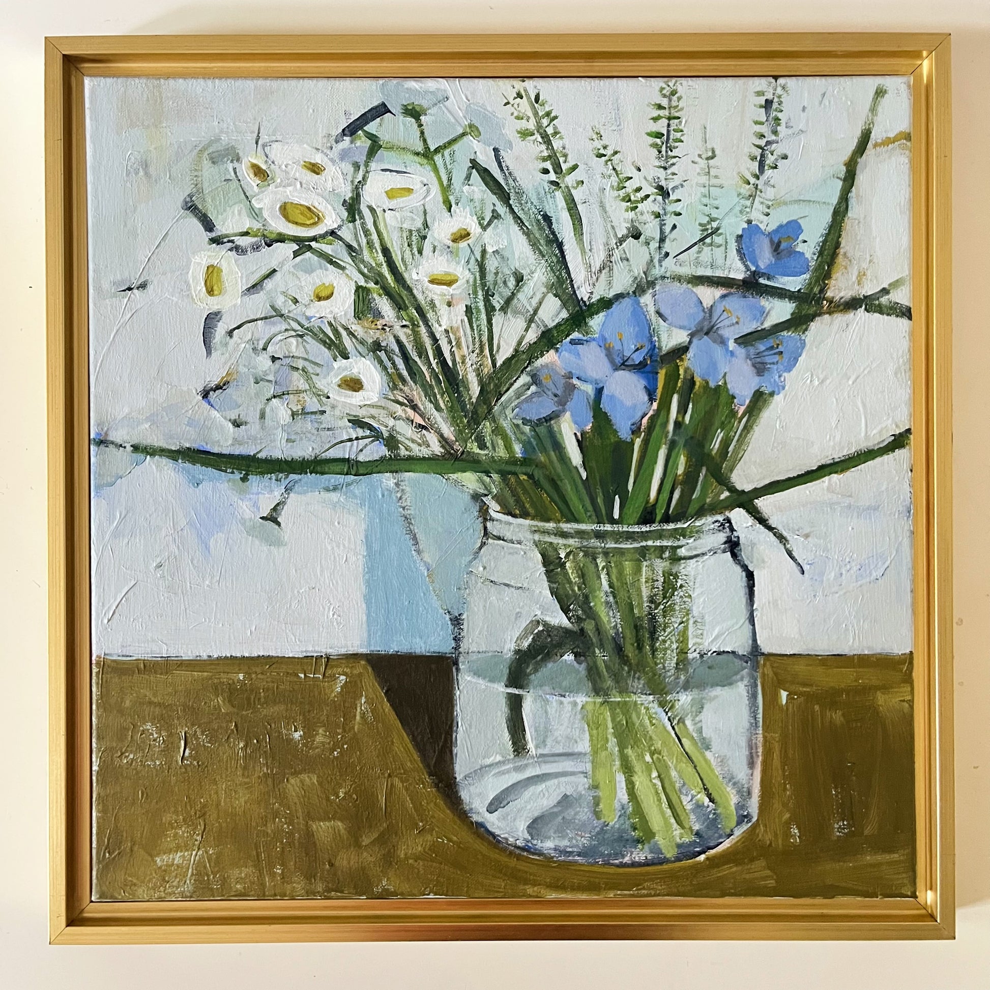 Fleabane and Spiderwort, original painting by Maggie Stickney