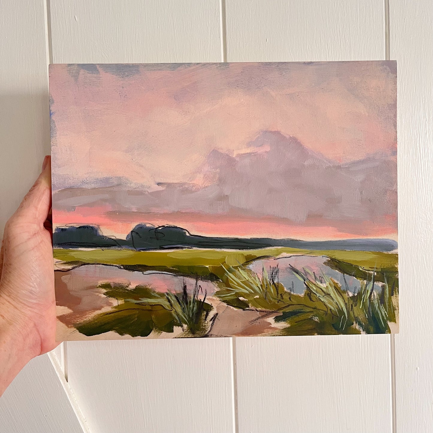 Marsh Study no 22, original landscape painting by Maggie Stickney