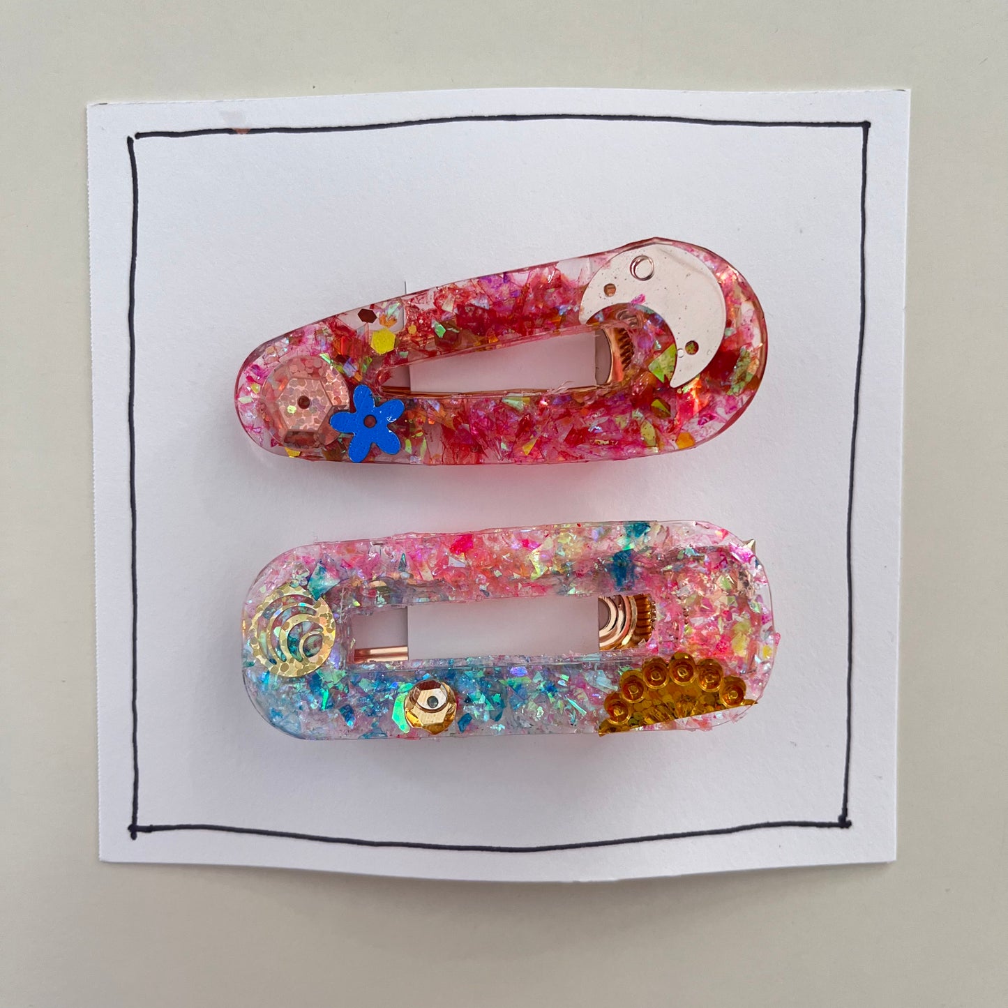 Hair Clip Set no 2, original painting by Maggie Stickney
