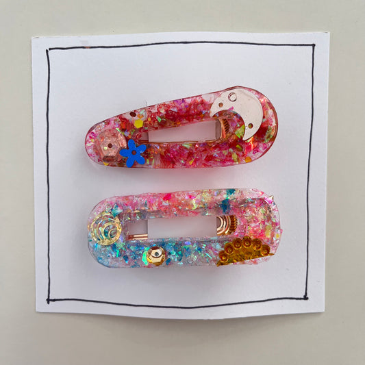 Hair Clip Set no 2, original painting by Maggie Stickney