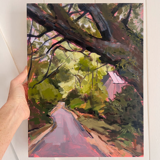 Woods Lane, original landscape painting by Maggie Stickney