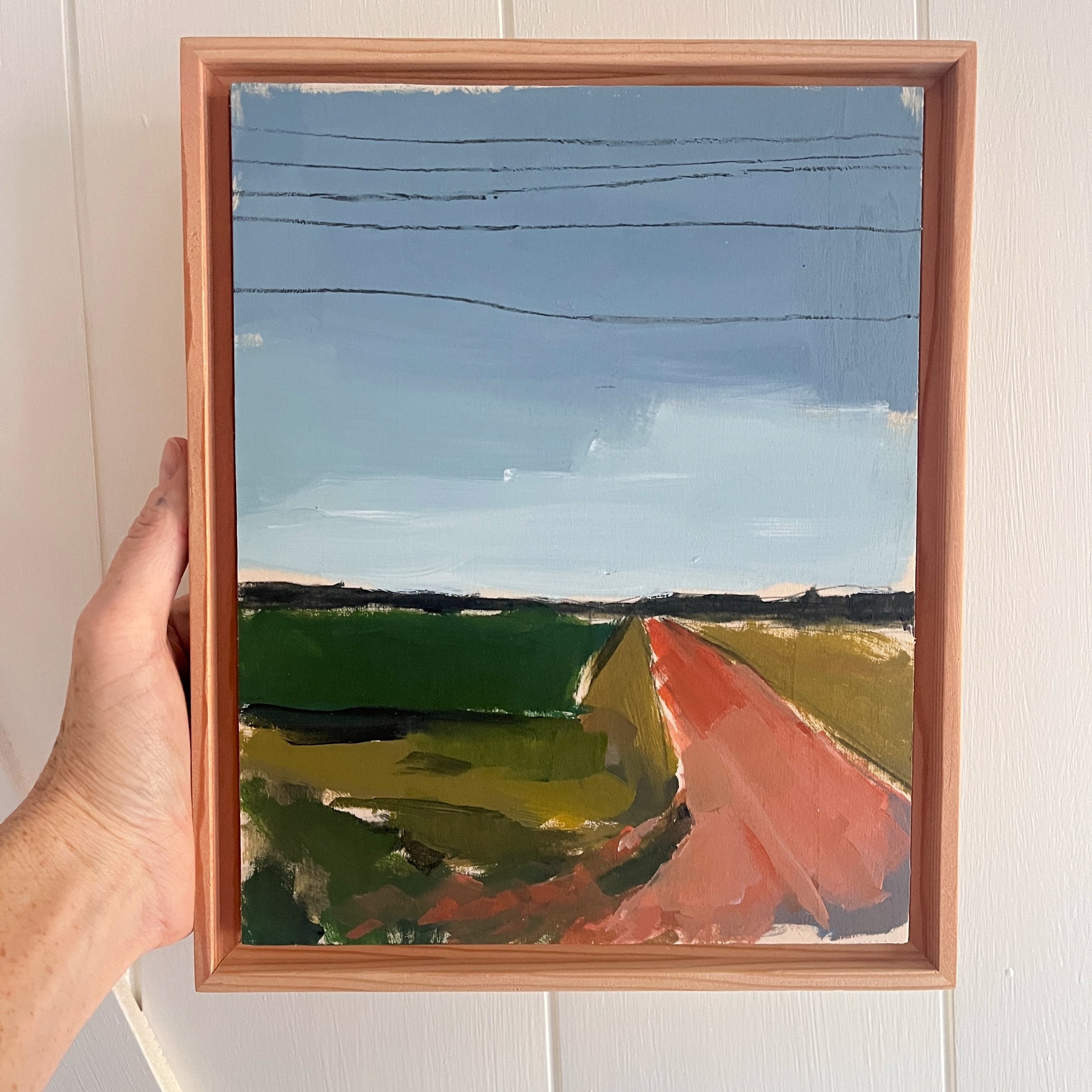 County Rd Study no 3, original landscape painting by Maggie Stickney