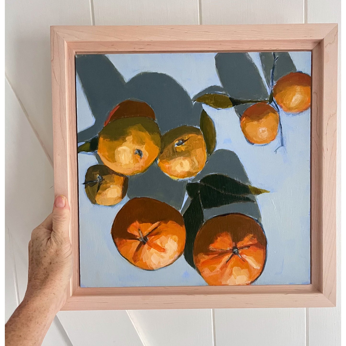 Satsuma Season, original still life painting by Maggie Stickney