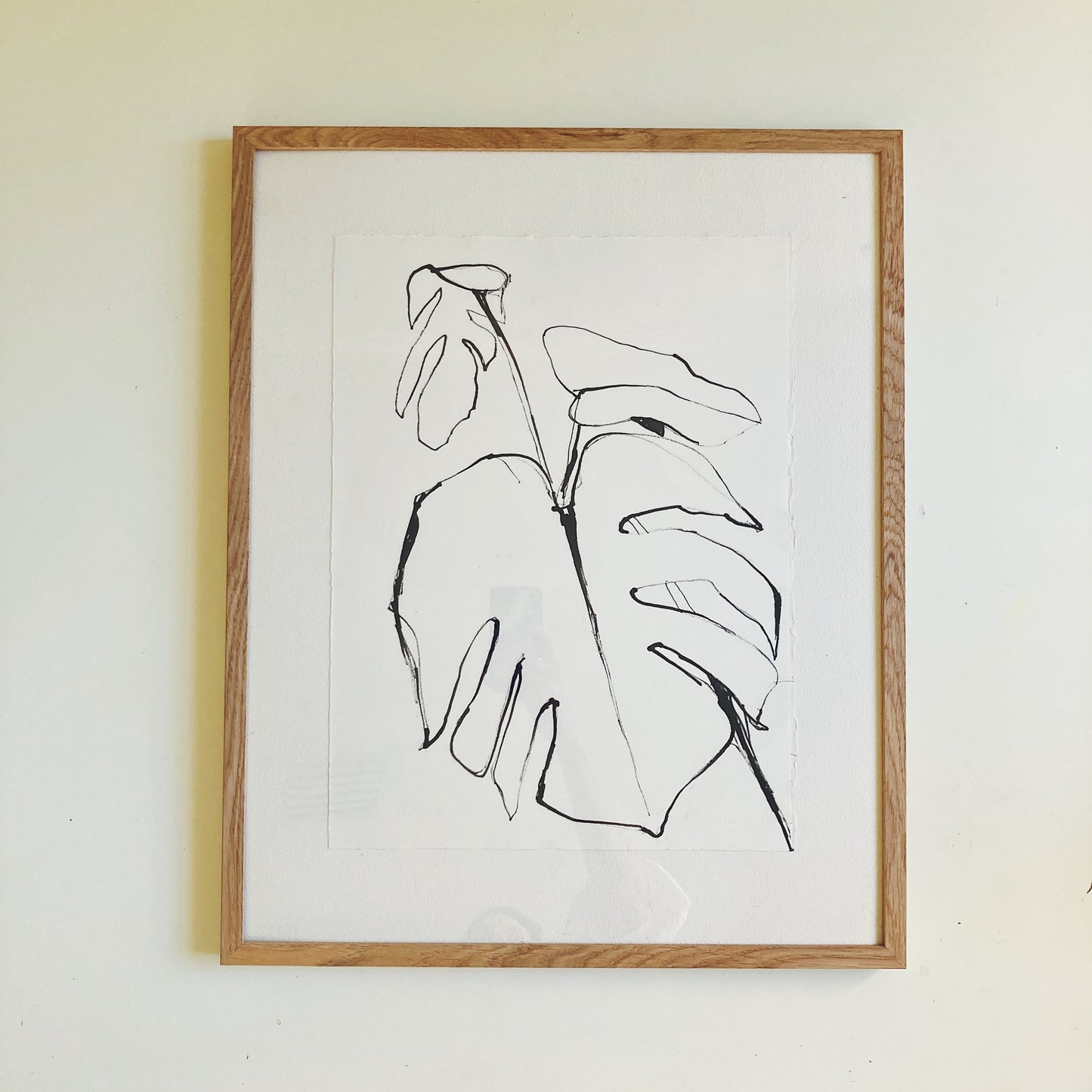Monstera Ink Study, original painting by Maggie Stickney