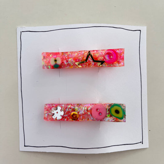 Hair Clip Set no 4, original painting by Maggie Stickney