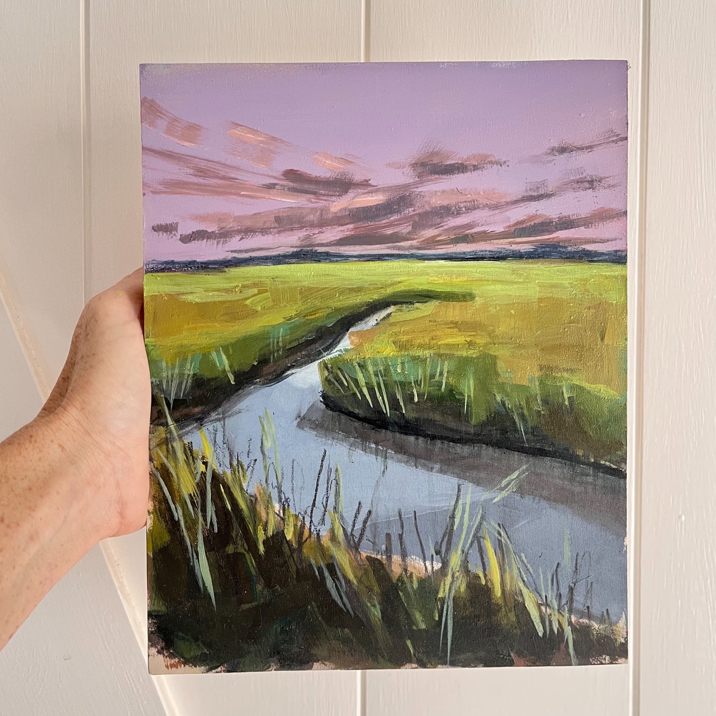 Marsh Study no 19, original landscape painting by Maggie Stickney
