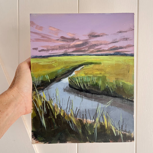 Marsh Study no 19, original landscape painting by Maggie Stickney