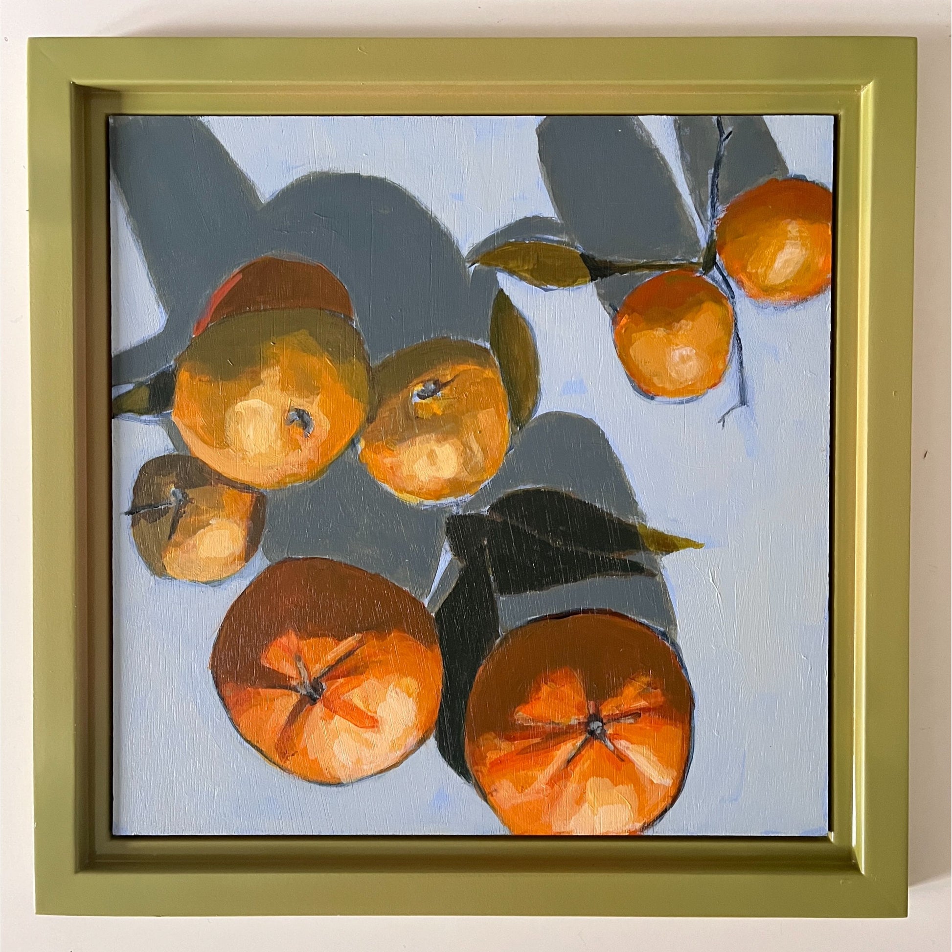 Satsuma Season, original still life painting by Maggie Stickney, detail view 2