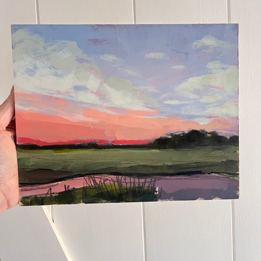 Marsh Study no 24, original landscape painting by Maggie Stickney