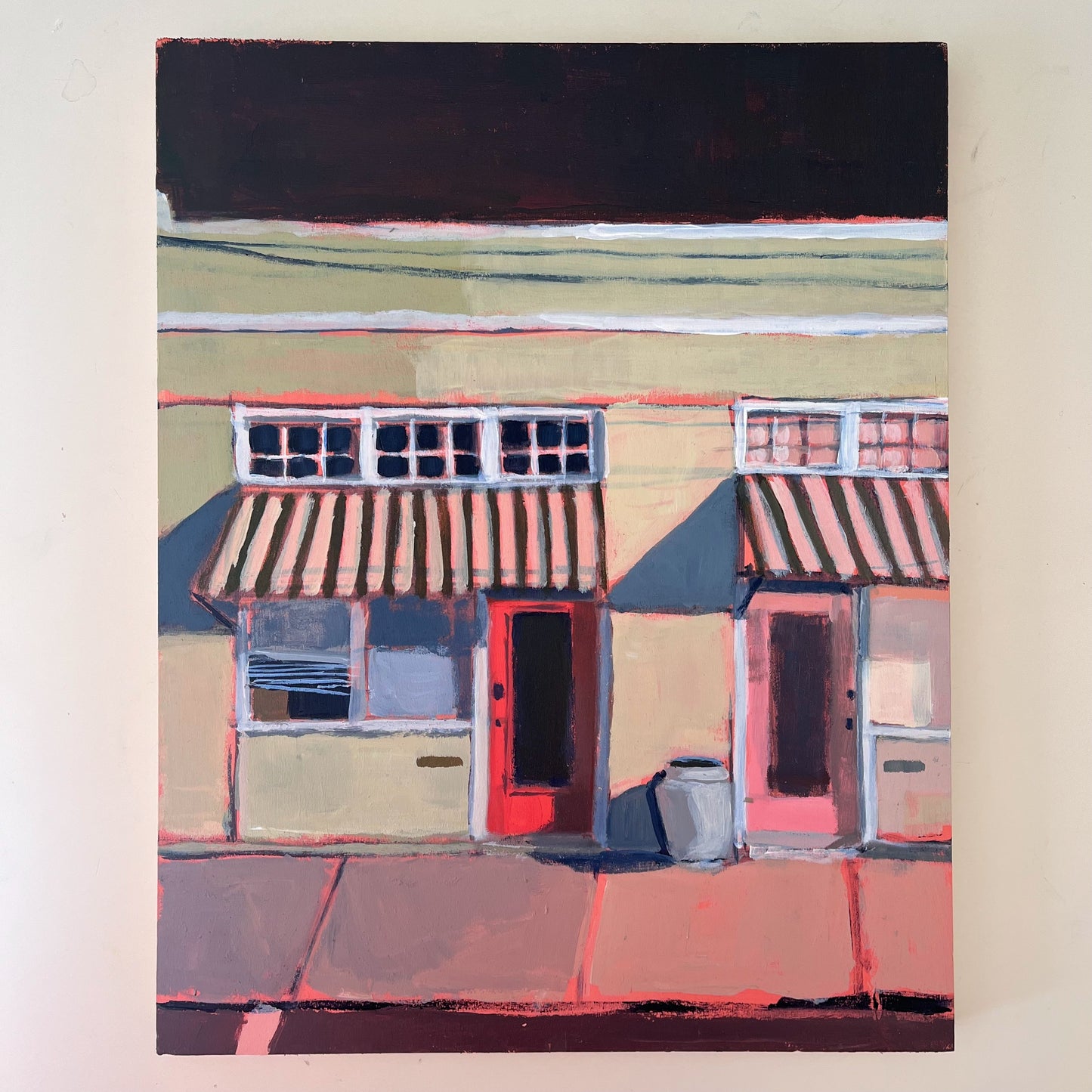 Joachim Street at Night, original night painting by Maggie Stickney