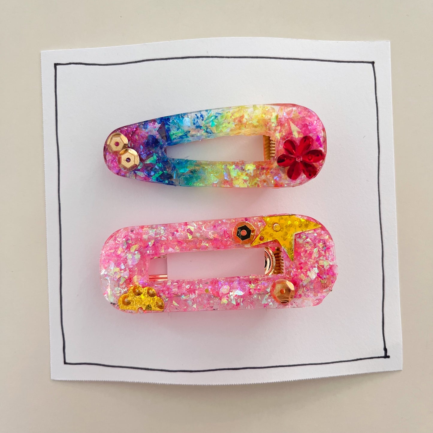 Hair Clip Set no 1, original painting by Maggie Stickney